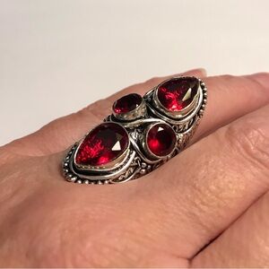 Garnet 925 Sterling Silver Ring